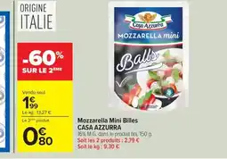 Carrefour Drive CASA AZZURRA Mozzarella Mini Billes offre