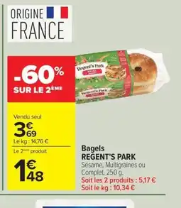Carrefour Drive REGENT'S PARK Bagels offre