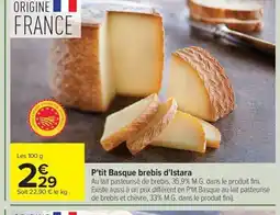 Carrefour Drive P'tit Basque brebis d'Istara offre