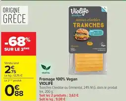 Carrefour Drive VIOLIFE Fromage 100% Vegan offre