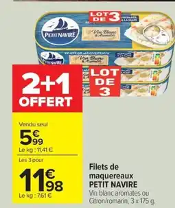 Carrefour Drive PETIT NAVIRE Filets de maquereaux offre