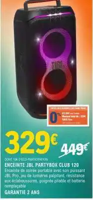 E.Leclerc ENCEINTE JBL PARTYBOX CLUB 120 offre