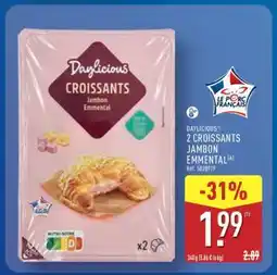 ALDI DAYLICIOUS 2 CROISSANTS JAMBON EMMENTAL offre