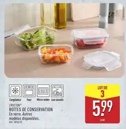 ALDI CROFTON BOÎTES DE CONSERVATION offre