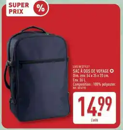 ALDI Sac à dos de voyage offre