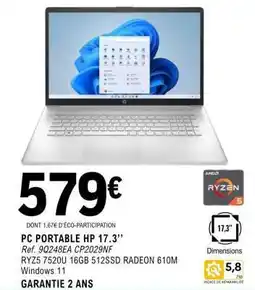 E.Leclerc PC PORTABLE HP 17.3’’ offre