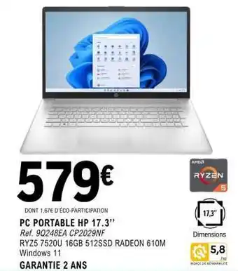 PC PORTABLE HP 17.3’’