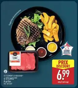 ALDI ST-CLÉMENT LE BOUCHER 4 STEAKS offre