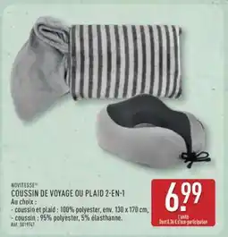 ALDI COUSSIN DE VOYAGE OU PLAID 2 EN 1 offre