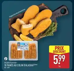 ALDI GOLDEN SEAFOOD 10 PANÉS AU COLIN D'ALASKA offre
