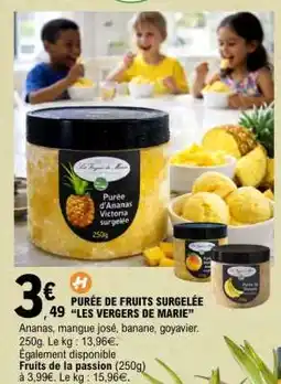 E.Leclerc PURÉE DE FRUITS SURGELÉE “LES VERGERS DE MARIE” offre