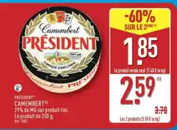 ALDI PRÉSIDENT CAMEMBERT offre
