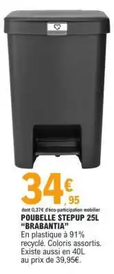 E.Leclerc POUBELLE STEPUP 25L BRABANTIA offre