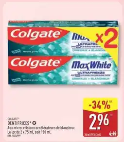 ALDI COLGATE Dentifrices offre