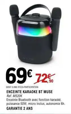 E.Leclerc ENCEINTE KARAOKE BT “MUSE” offre