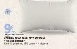 E.Leclerc COUSSIN BEIGE BOUCLETTE 30X50CM TRESICE FRANCE offre