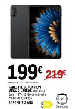 E.Leclerc TABLETTE BLACKVIEW MEGA 2 UNISOC Ref. T615 offre