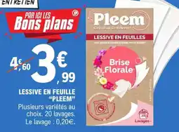 E.Leclerc LESSIVE EN FEUILLE “PLEEM” offre