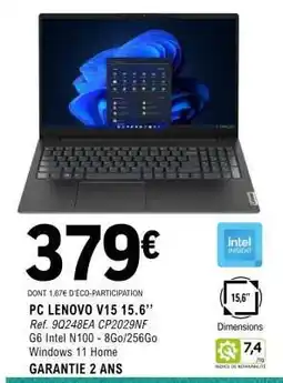 E.Leclerc PC LENOVO V15 15.6’’ offre