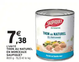 Intermarché Hyper Saupiquet thon au naturel en morceaux offre