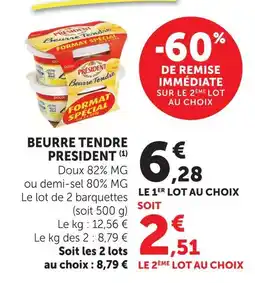 Super U President beurre tendre offre