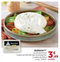 Super U Italie burrata offre