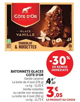 Super U Côte cote d'or batonnets glaces offre