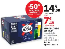 Super U 1664 bière blonde 5,5° offre