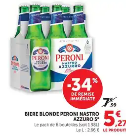 Super U Peroni nastro azzuro bière blonde 5° offre