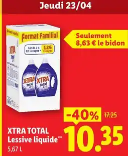 Lidl Xtra lessive liquide offre
