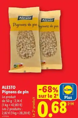 Lidl Alesto pignons de pin offre