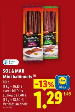 Lidl Sol & mar mini bâtonnets offre