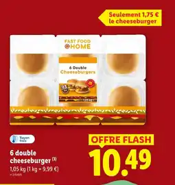 Lidl Fast food @home 6 double cheeseburgers offre
