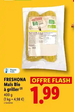 Lidl Freshona maïs bio à griller offre