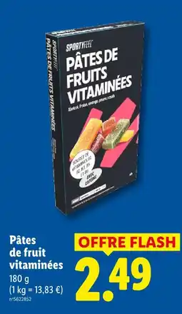 Lidl Sportyfeel pâtes de fruits vitaminées offre