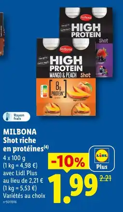 Lidl Milbona shot riche en protéines offre