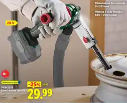 Lidl Parkside lime à bande sans fil offre