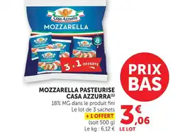 U Express Casa azzurra mozzarella pasteurisée offre