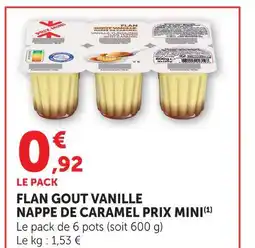 U Express Prix mini flan goût vanille nappé de caramel offre