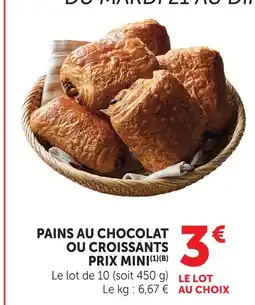 U Express Pains au chocolat ou croissants offre