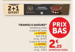 U Express U saveurs tiramisu offre