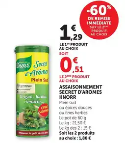 U Express Knorr assaisonnement secret d'arômes offre