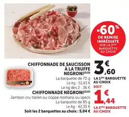 U Express Negroni chiffonnade de saucisson à la truffe offre