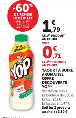 U Express Yop yaourt a boire aromatise offre decouverte offre