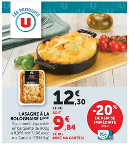 U Express U lasagne à la bolognaise offre