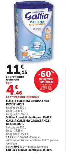 U Express Gallia calisma croissance des 12 mois offre