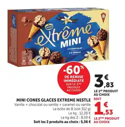 U Express Nestle mini cones glaces extrême offre