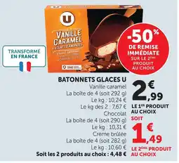 U Express U batonnets glaces offre