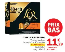 U Express L'or cafe espresso offre