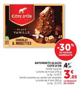 U Express Côte cote d'or bâtonnets glaces offre
